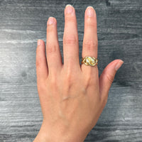 Diamond Double Snake Head Ring in 14K Gold