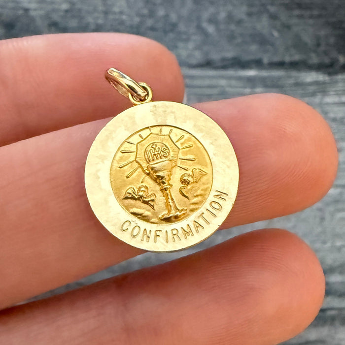 14K Gold "Confirmation" Medal Charm
