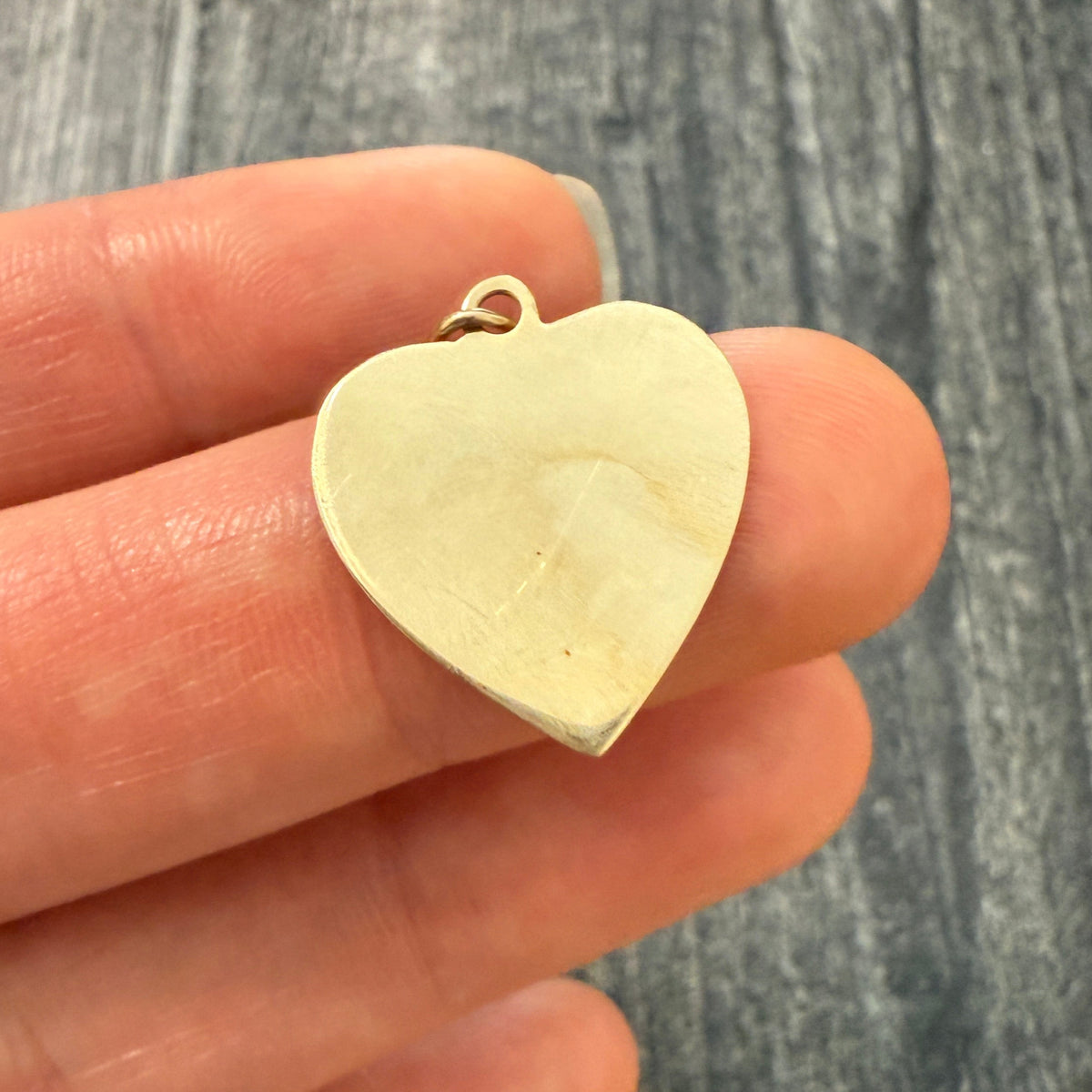 Midsized Vintage 14K Gold Heart Tag Charm
