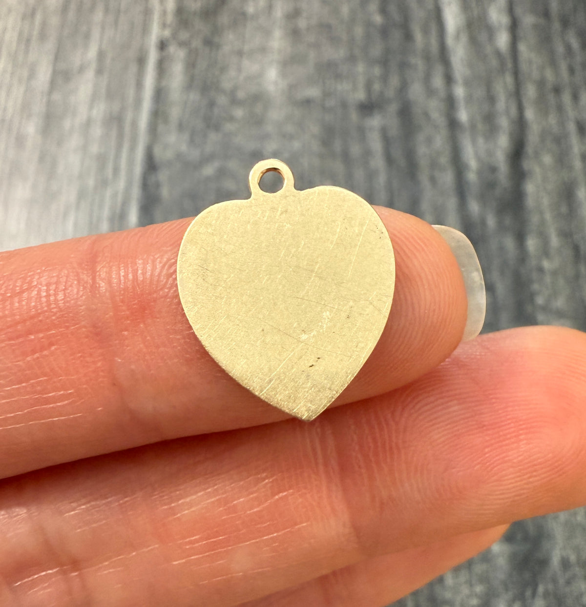 Small Vintage 14K Gold Heart Tag Charm