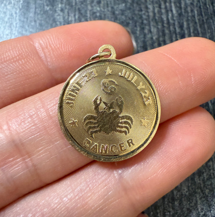 Vintage 14K Gold Cancer Zodiac Charm
