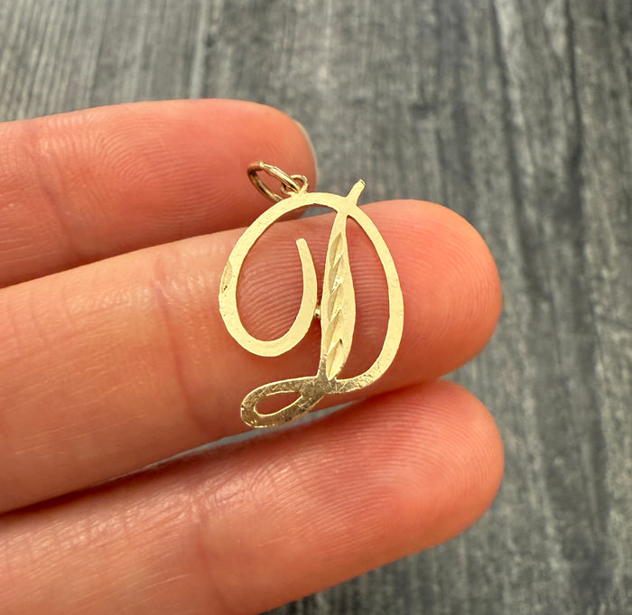 Initial "D" 14K Gold Charm