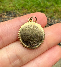 Foundrae Blue Crescent 18K Gold and Diamond Champleve Medallion Charm