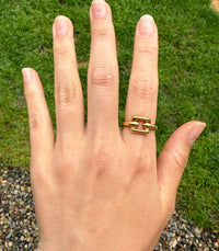 Tiffany & Co 18K Gold Biscayne Buckle Ring, Size 8