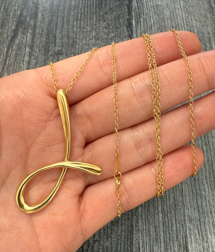 Tiffany & Co Elsa Peretti Large Alphabet Initial J Necklace