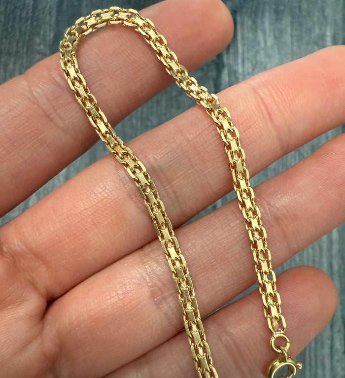 Vintage French 18K Gold Bismarck Link Bracelet
