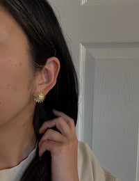 Vintage Diamond and 18K Gold Spiky Starburst Ear Clips