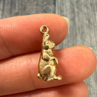 Cute Vintage 14K Gold Rabbit Charm