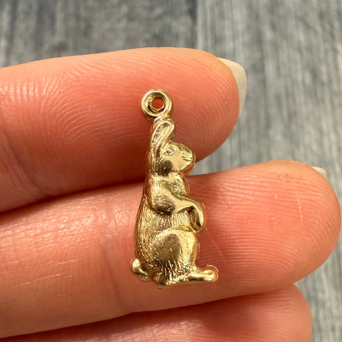 Cute Vintage 14K Gold Rabbit Charm