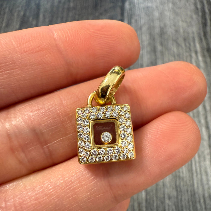 Chopard Floating Diamond Squared Pendant in 18K Gold