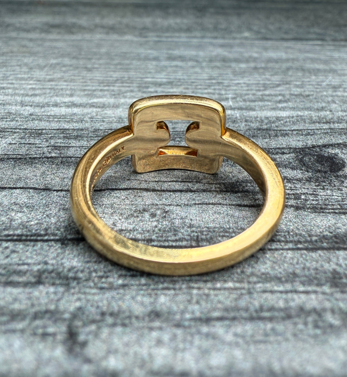 Tiffany & Co 18K Gold Biscayne Buckle Ring, Size 8