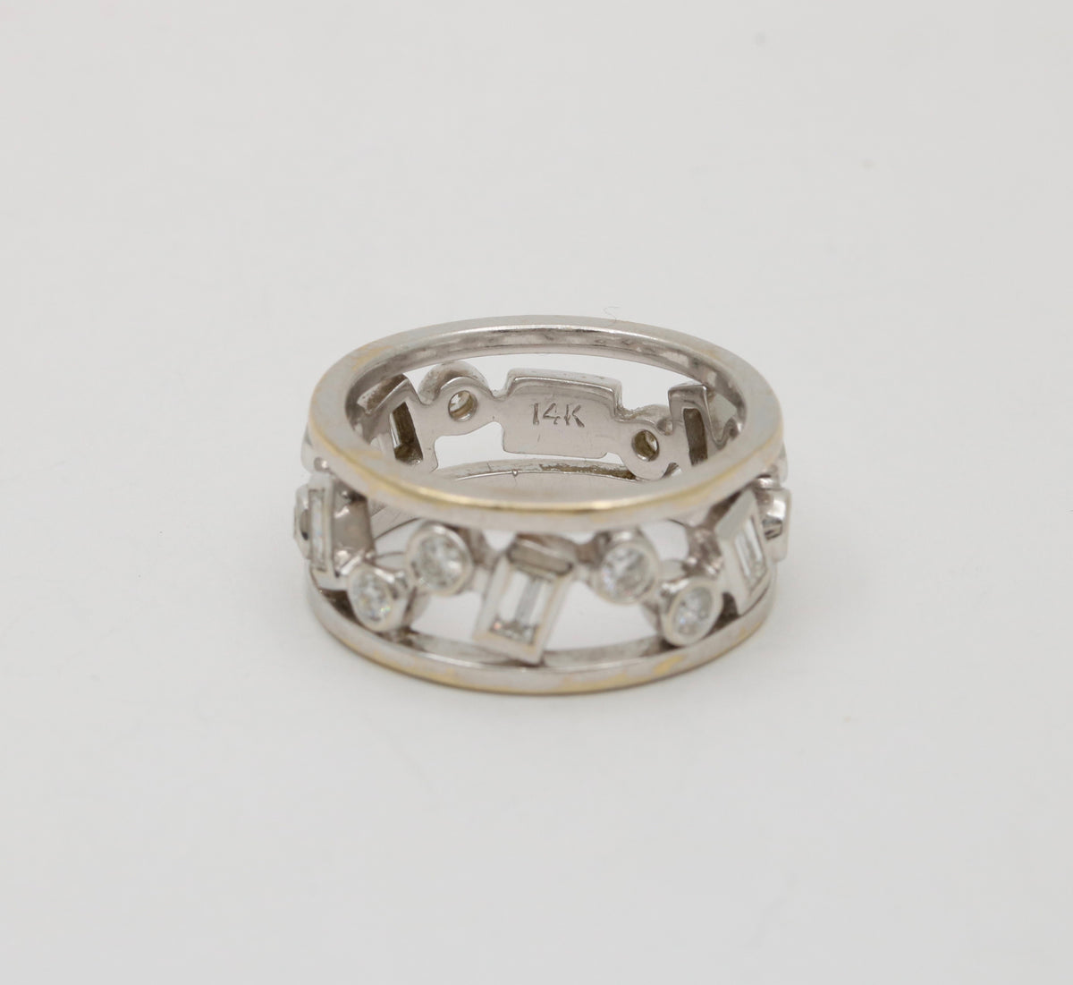 Diamond Constellation 14K Gold Eternity Band, Size 6.5