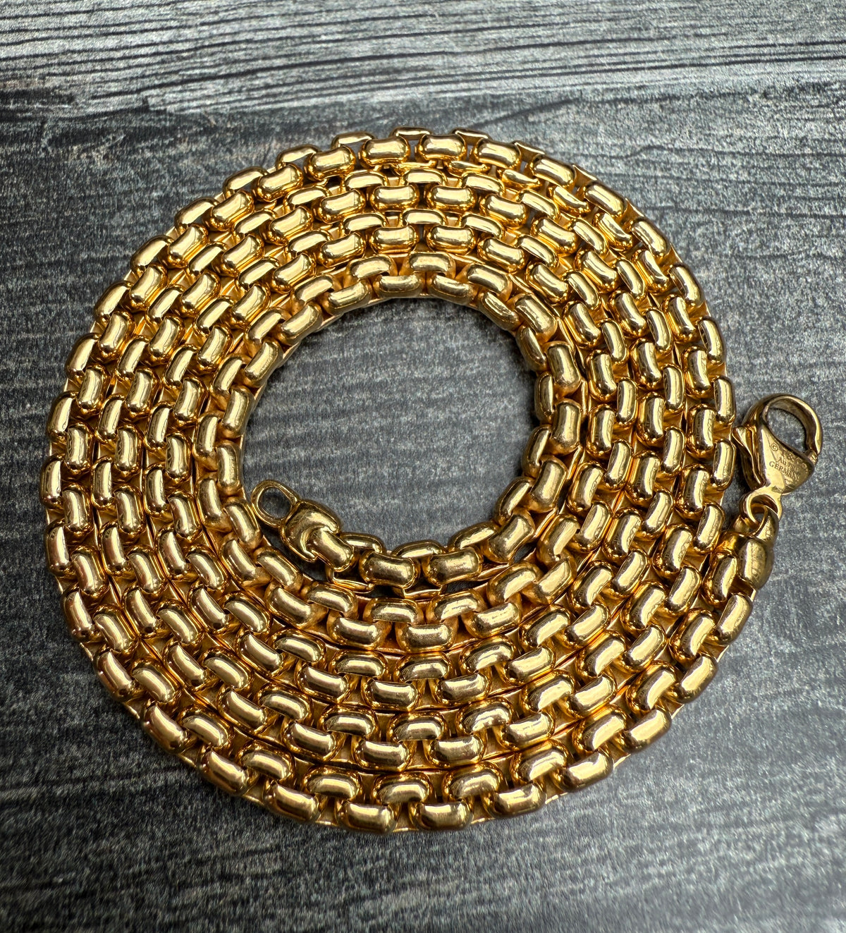 Vintage Tiffany & Co 18K Gold Boxy Biker Link Chain, 91.5 Grams