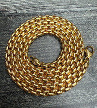 Vintage Tiffany & Co 18K Gold Boxy Biker Link Chain, 91.5 Grams
