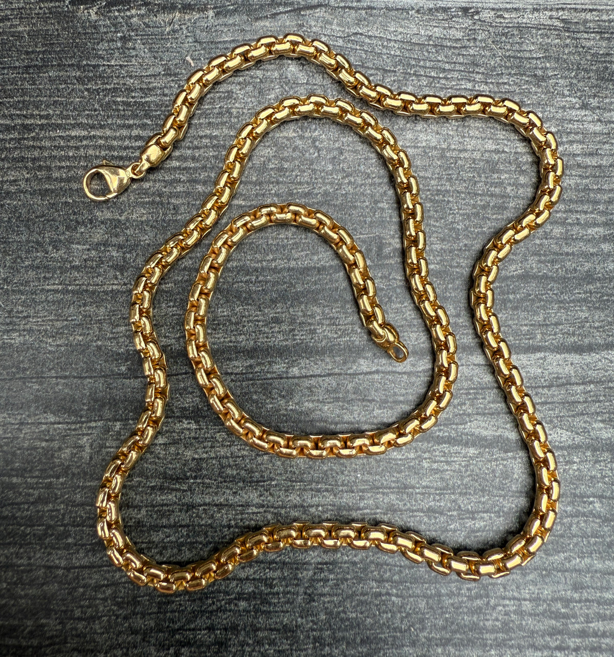 Vintage Tiffany & Co 18K Gold Boxy Biker Link Chain, 91.5 Grams