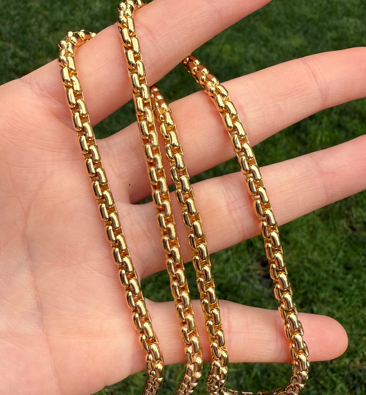 Vintage Tiffany & Co 18K Gold Boxy Biker Link Chain, 91.5 Grams