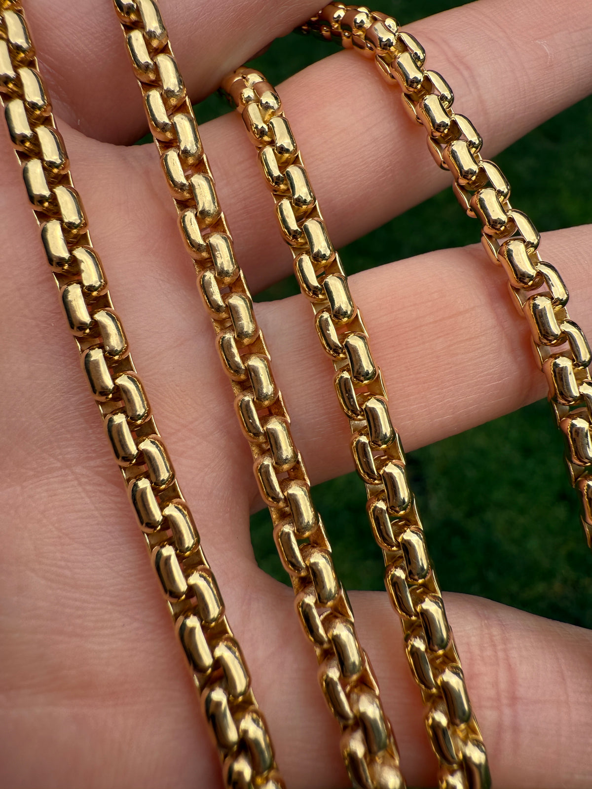 Vintage Tiffany & Co 18K Gold Boxy Biker Link Chain, 91.5 Grams