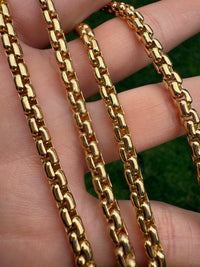 Vintage Tiffany & Co 18K Gold Boxy Biker Link Chain, 91.5 Grams