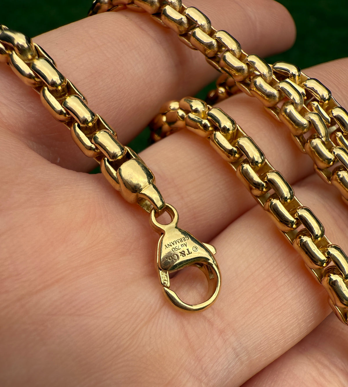 Vintage Tiffany & Co 18K Gold Boxy Biker Link Chain, 91.5 Grams