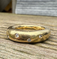 Vintage 18K Gold and Diamond Donut Band, Size 6