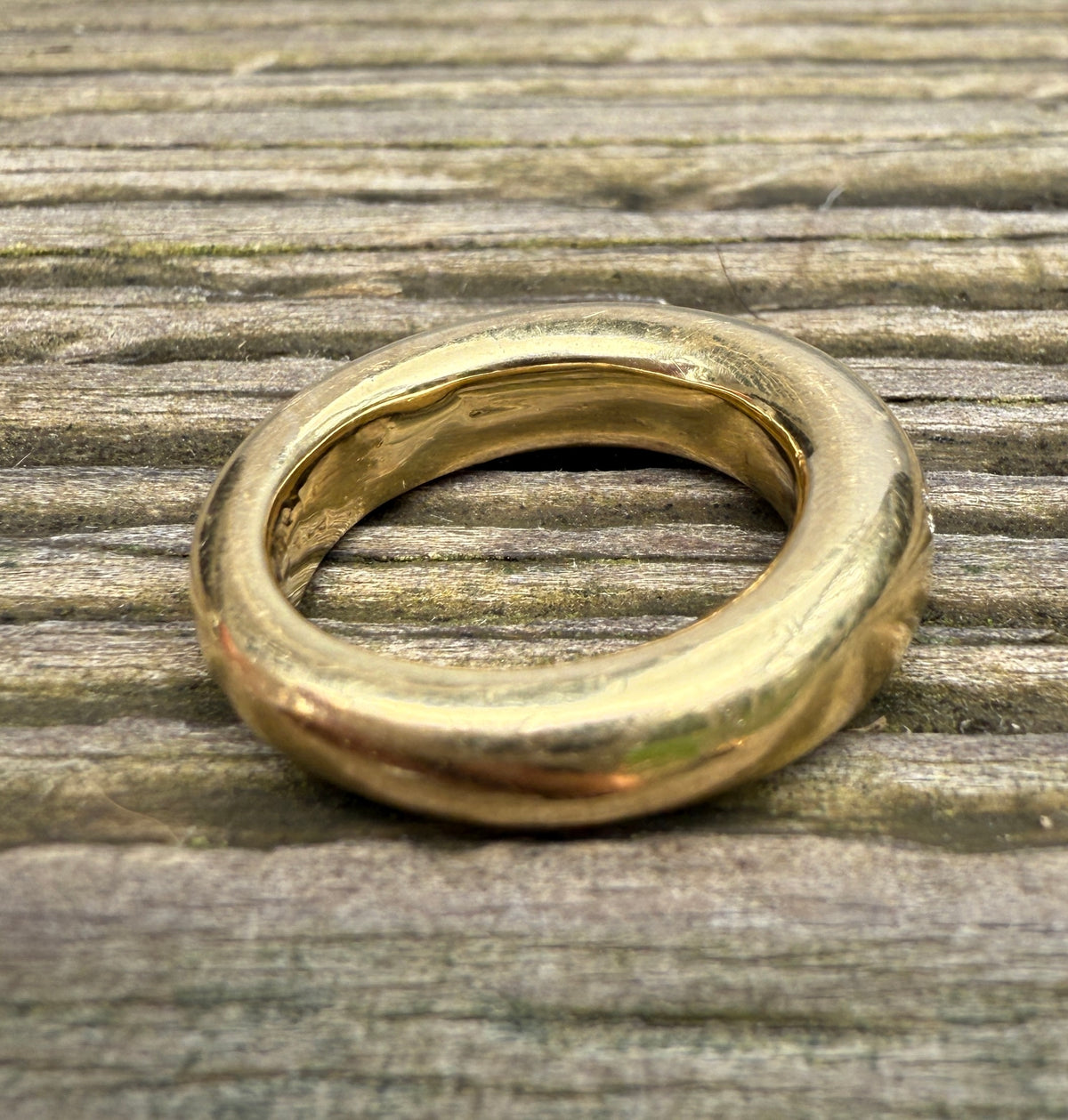 Vintage 18K Gold and Diamond Donut Band, Size 6