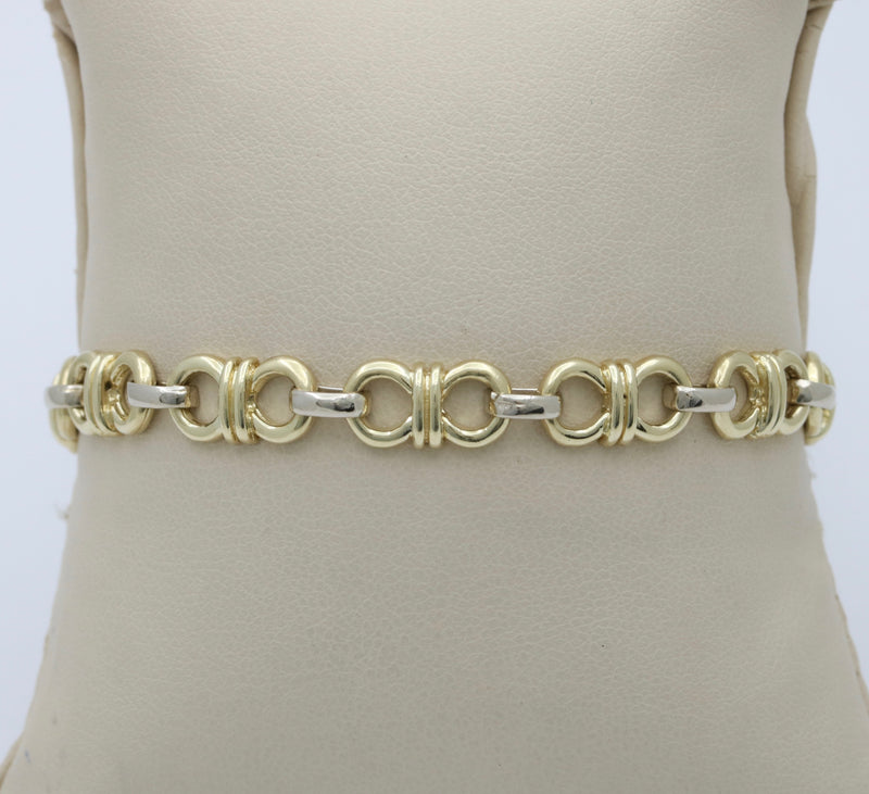 Vintage 14K Bicolor Gold Infinity Link Bracelet