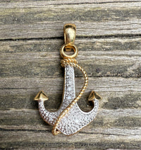 Diamond and 14K Gold Anchor Charm