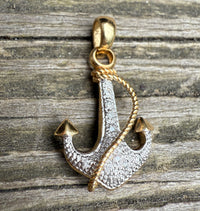 Diamond and 14K Gold Anchor Charm