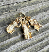 Three Wise Monkeys 14K Gold Charm
