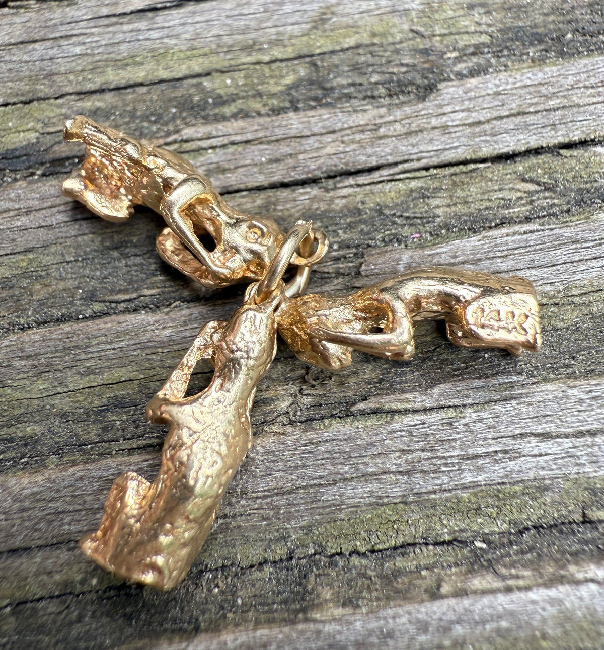 Three Wise Monkeys 14K Gold Charm