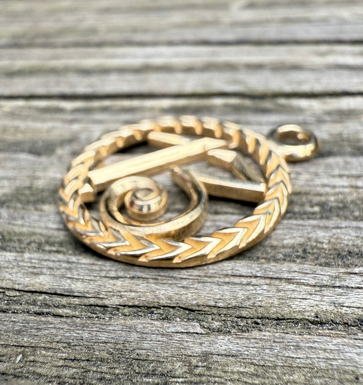 Large A/O Lucky 13 Charm in 14K Gold