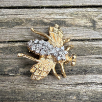 Vintage 14K and Diamond Bee Pin