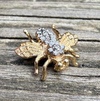 Vintage 14K and Diamond Bee Pin