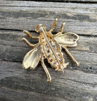 Vintage 14K and Diamond Bee Pin