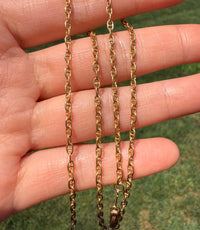 Vintage 14K Gold Mini Mariner Link Chain, 17.5" Long