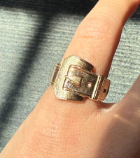 Retro 14K Gold Buckle Ring