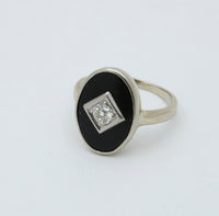 Art Deco Diamond and Onyx Ring