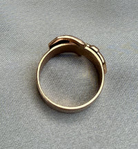Retro 14K Gold Buckle Ring