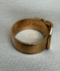 Retro 14K Gold Buckle Ring