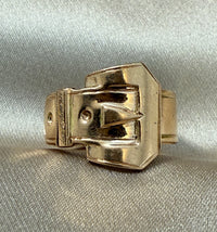 Retro 14K Gold Buckle Ring
