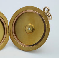 Large Victorian Star Set Diamond and 10K Gold Locket