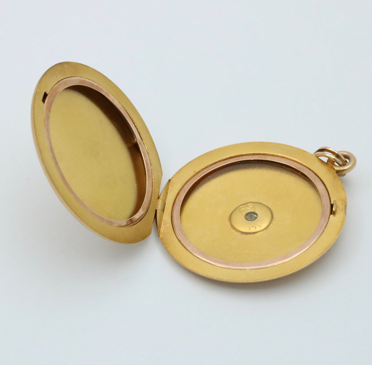 Large Victorian Star Set Diamond and 10K Gold Locket