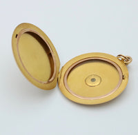 Large Victorian Star Set Diamond and 10K Gold Locket