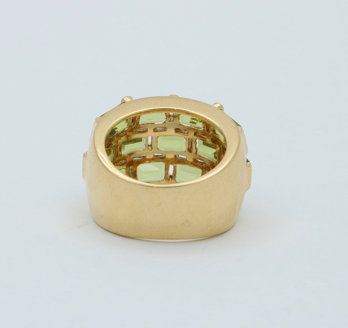 French Poiray Peridot and Diamond Dome Ring