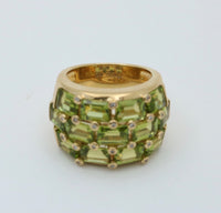 French Poiray Peridot and Diamond Dome Ring