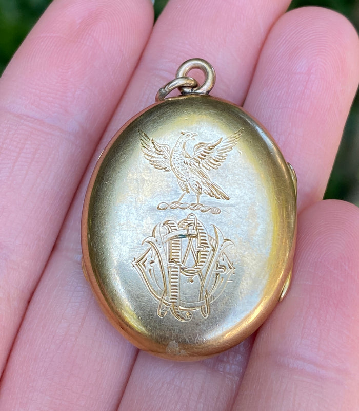 Victorian Bloodstone Intaglio and 18K Gold Locket