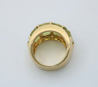 French Poiray Peridot and Diamond Dome Ring