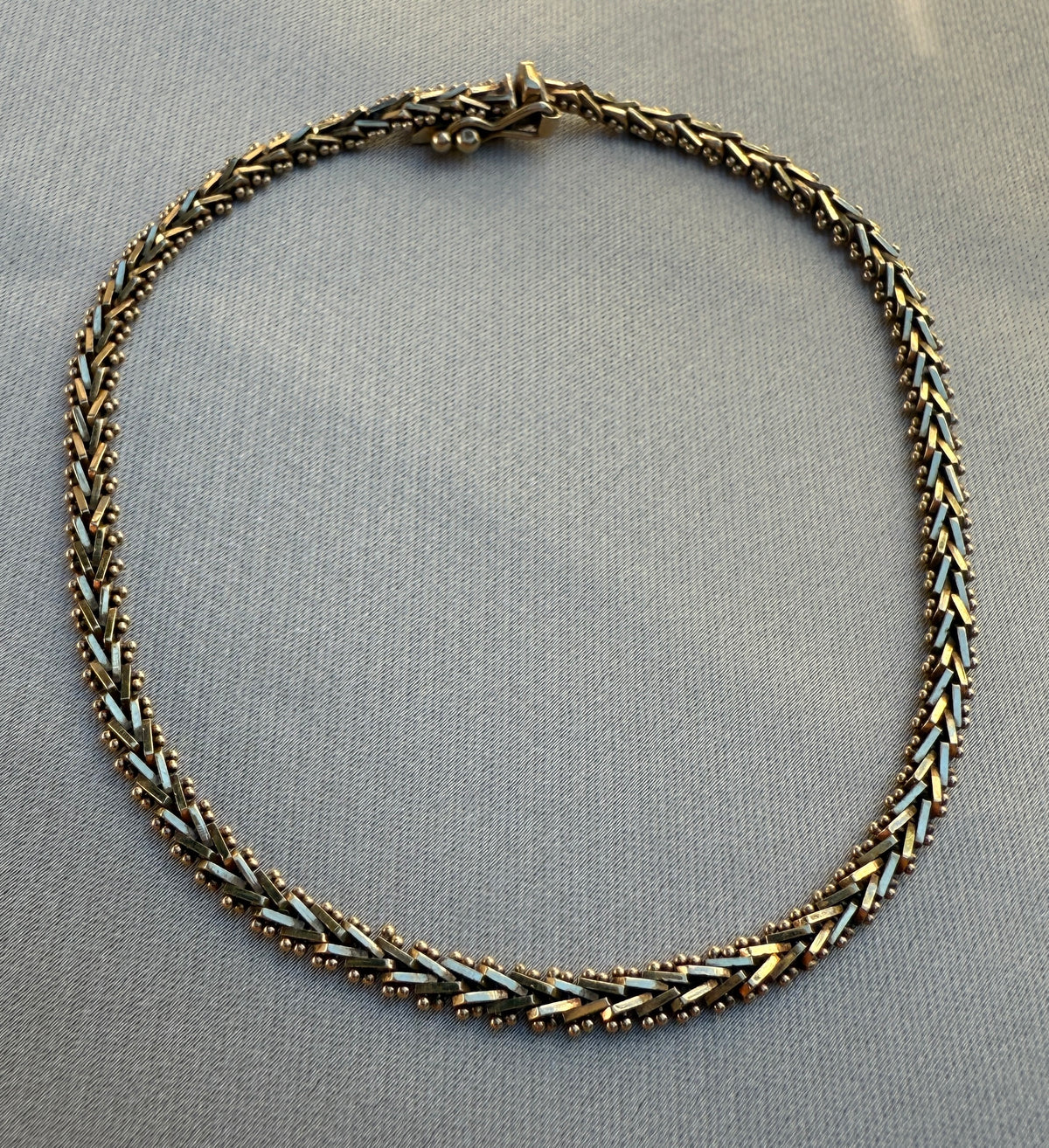 Chevron Link 14K Gold Bracelet, 7.4" Long