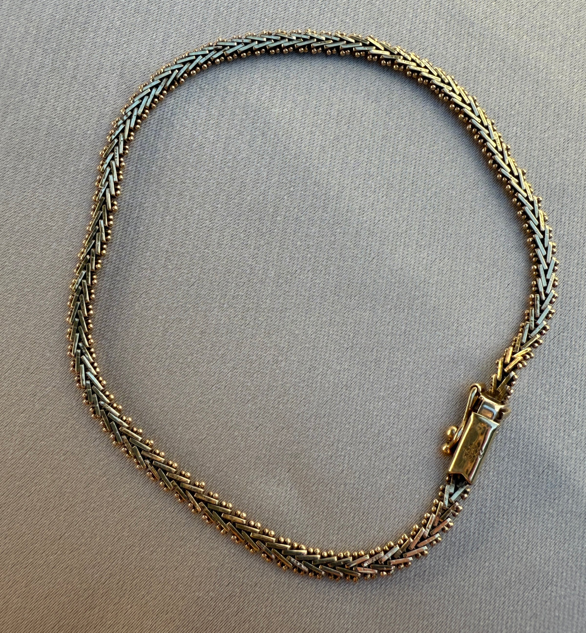Chevron Link 14K Gold Bracelet, 7.4" Long
