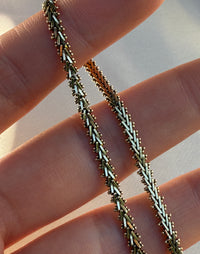 Chevron Link 14K Gold Bracelet, 7.4" Long